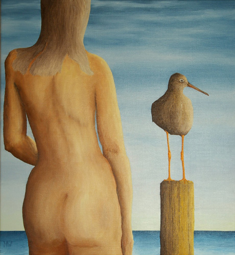 Vrouw met vogel